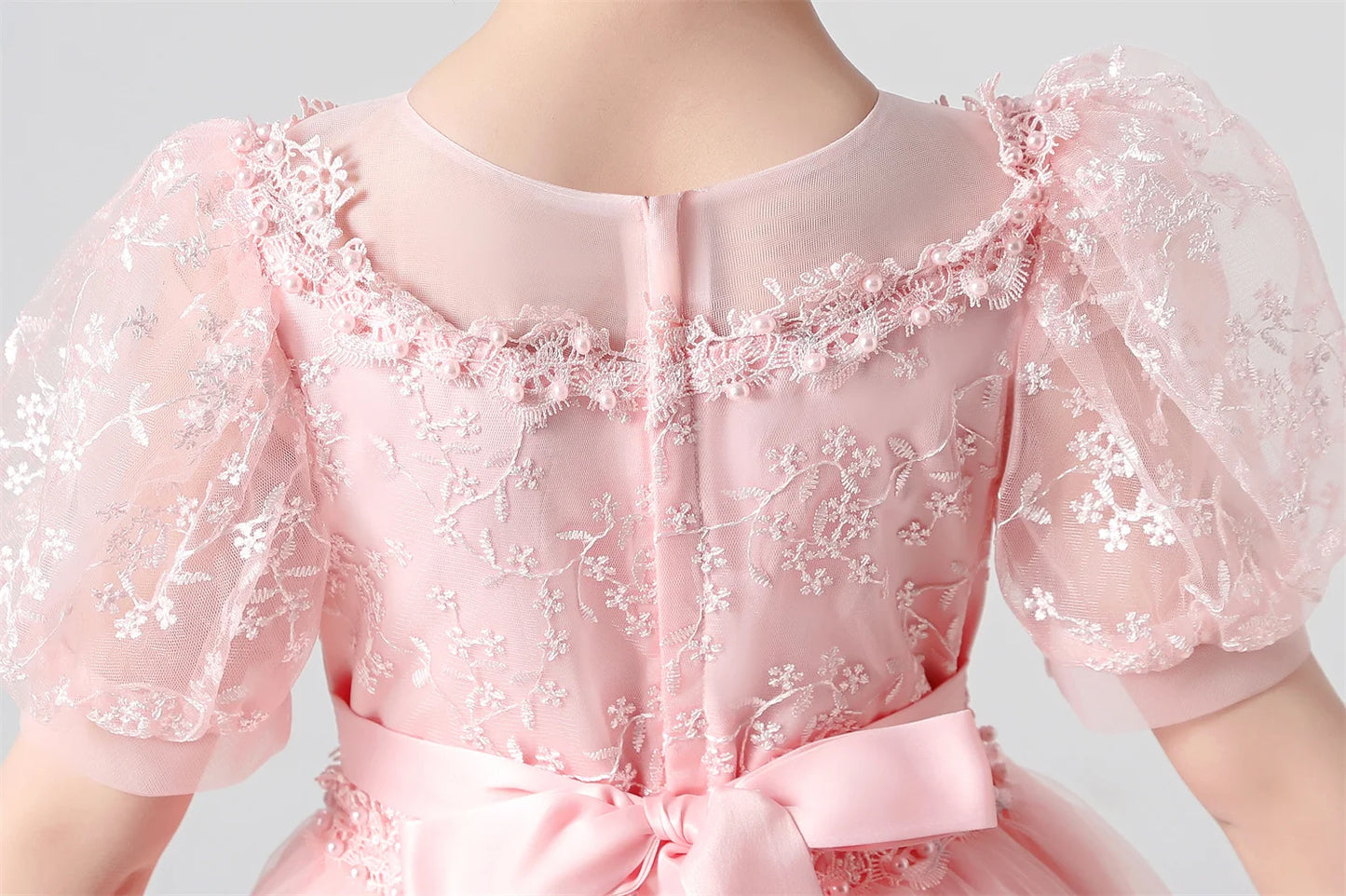 Girl Flower Dress Lace Embroidered Wedding Princess Dress Host Performance Costume Gown Christmas Party Evening Dresses by DERILUJA LLC