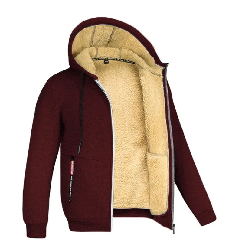 Men's Hoodie Full Zip Hoodie Fleece Jacket Plain Sports & Outdoor Daily Holiday Vintage Streetwear Casual Winter by Badon Shop LLC