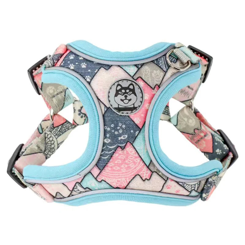 Luxury Pet Vest Harnesses for Small Medium Dogs Adjustable Mesh Puppy Dog Harness and Leash Set Shiba Inu Leads mascotas Chain by Badon Shop LLC