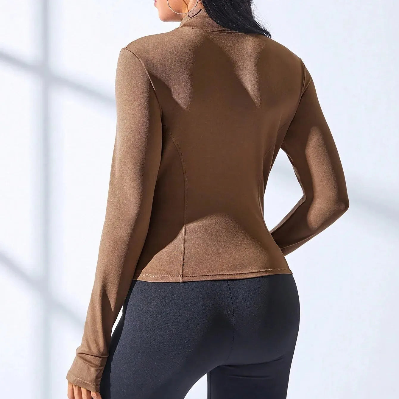 2024 New Yoga Coat Short Sports Jacket WOMEN'S Fitness Clothes Slimming Body Sculpting Zipper Yoga Jacket by DERILUJA LLC