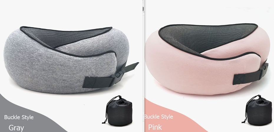 Travel Neck Pillow Non-Deformed Airplane Pillow Travel Neck Cushion Durable U-Shaped Travel Memory Cotton Nap Neck Pillow by DERILUJA LLC