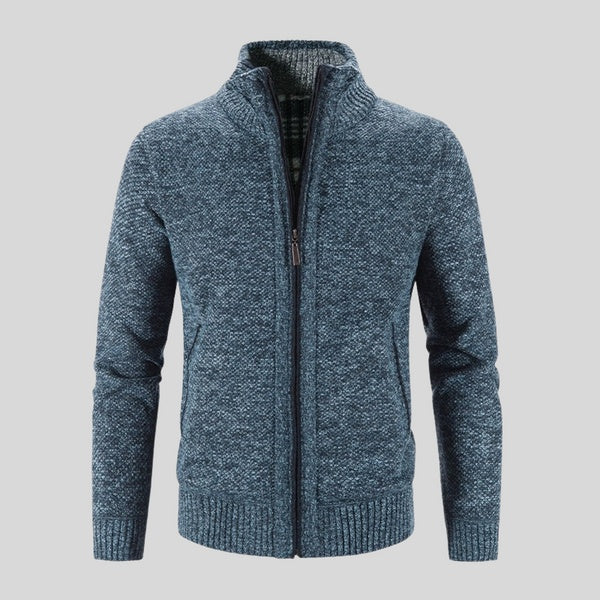 Men's Solid Color Stand Collar Cardigan Jacket by My Store