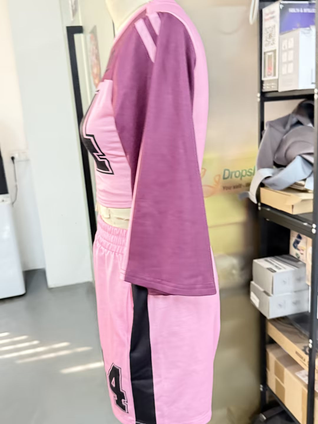 Street Style Loose Flare Sleeve Sports Casual Two-Piece Set by DERILUJA LLC