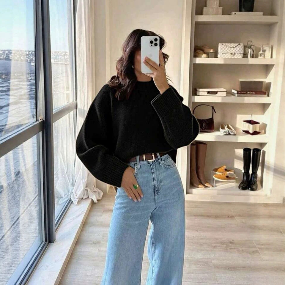 Korean-style Soft And Cozy Autumn Winter New-arrival Relaxed-fit Womens Knit Sweater by DERILUJA LLC