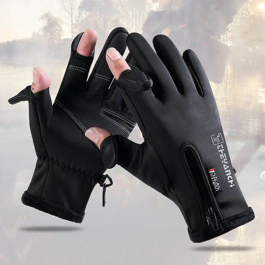 Opened-Finger Gloves Touchscreen Unisex Waterproof Windproof Warm Winter Gloves For Cycling Fishing Skiing by My Store