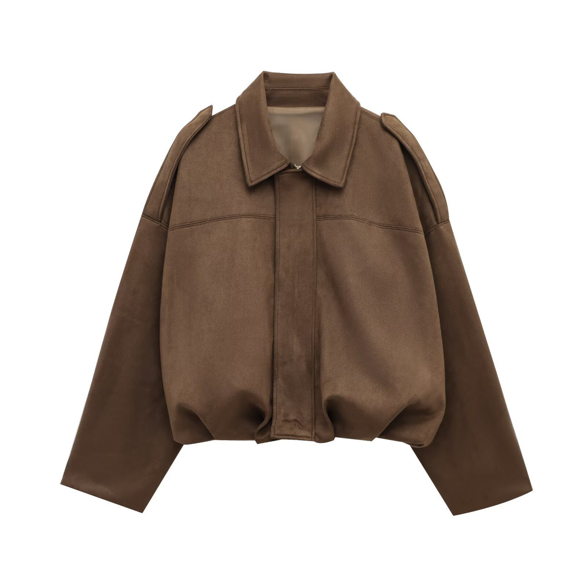 Faux Suede Texture Pilot Jacket - Men's Casual Zip Up Coat with Soft Touch Finish for Daily Wear by DERILUJA LLC