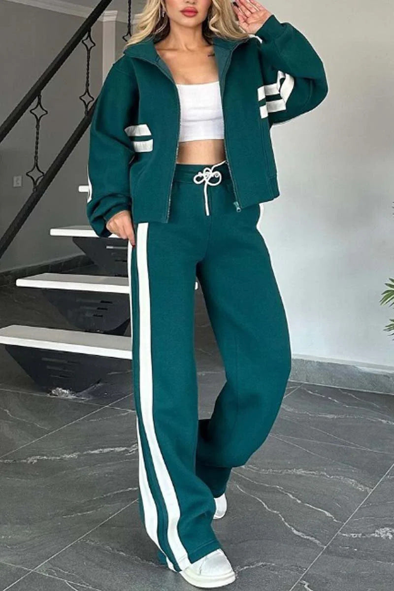 Fashion Two-piece Women's White Sports Suit Loose Sports Shirt Casual Pants Sets Sportswear Women Clothes Tracksuit Women Outfits by DERILUJA LLC