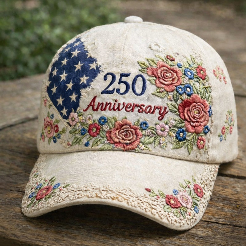America's 250th Anniversary Rose 3D Printed Baseball Cap For Daily Travel And Independence Day Celebration by DERILUJA LLC