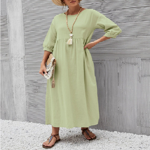 Women’s Summer A-Line Dress with Pockets by DERILUJA LLC