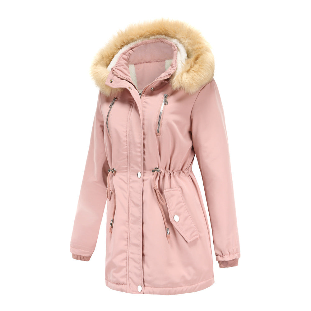 WInter Coat Detachable Hooded Feece Jacket Women by DERILUJA LLC