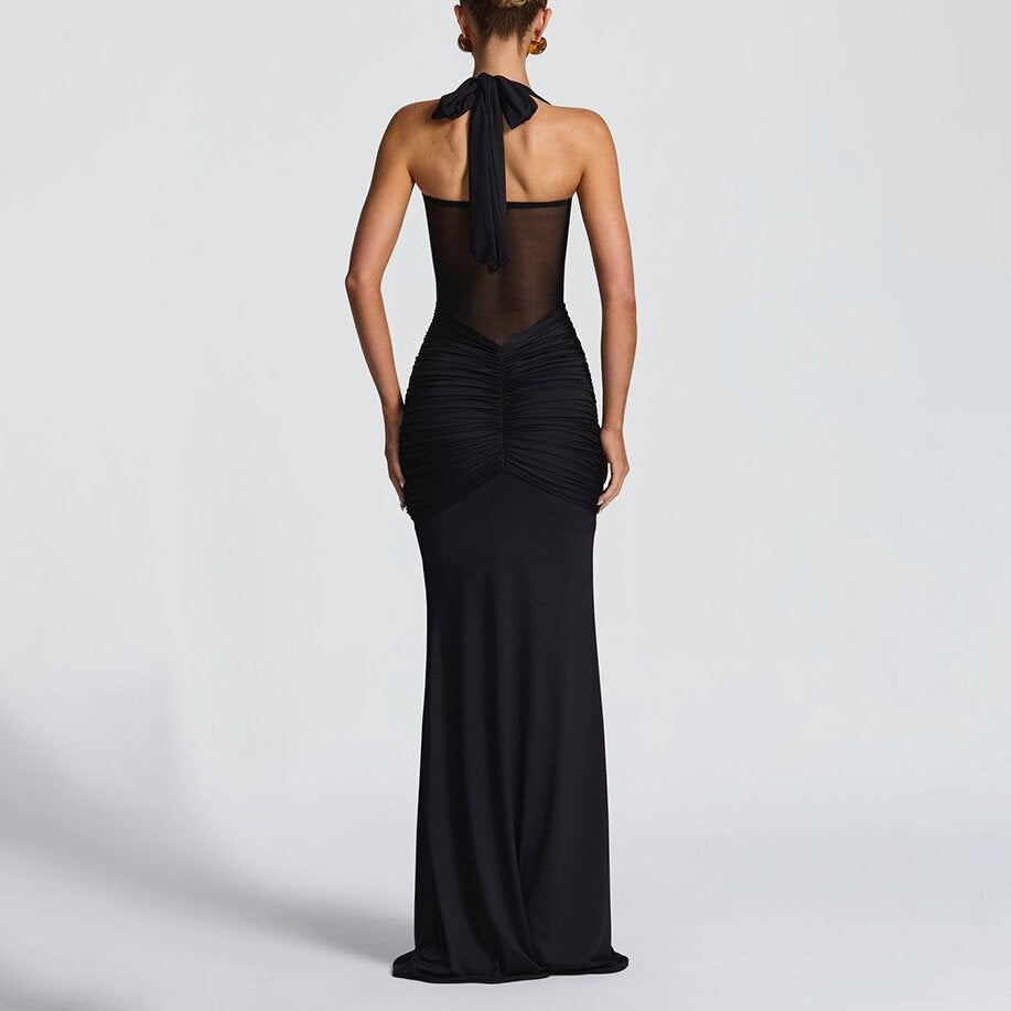 Amazon Cross-Border 2026 New European And American Style Ruched Women's Long Dress, Fashionable And Sexy Backless Bodycon Dress by DERILUJA LLC
