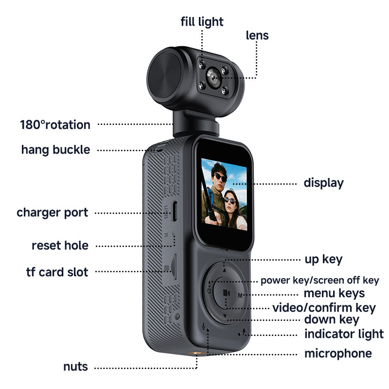 Panoramic Sports Camera Handheld DV Outdoor HD 4K Dual Lens Cycling Recorder Camera by DERILUJA LLC