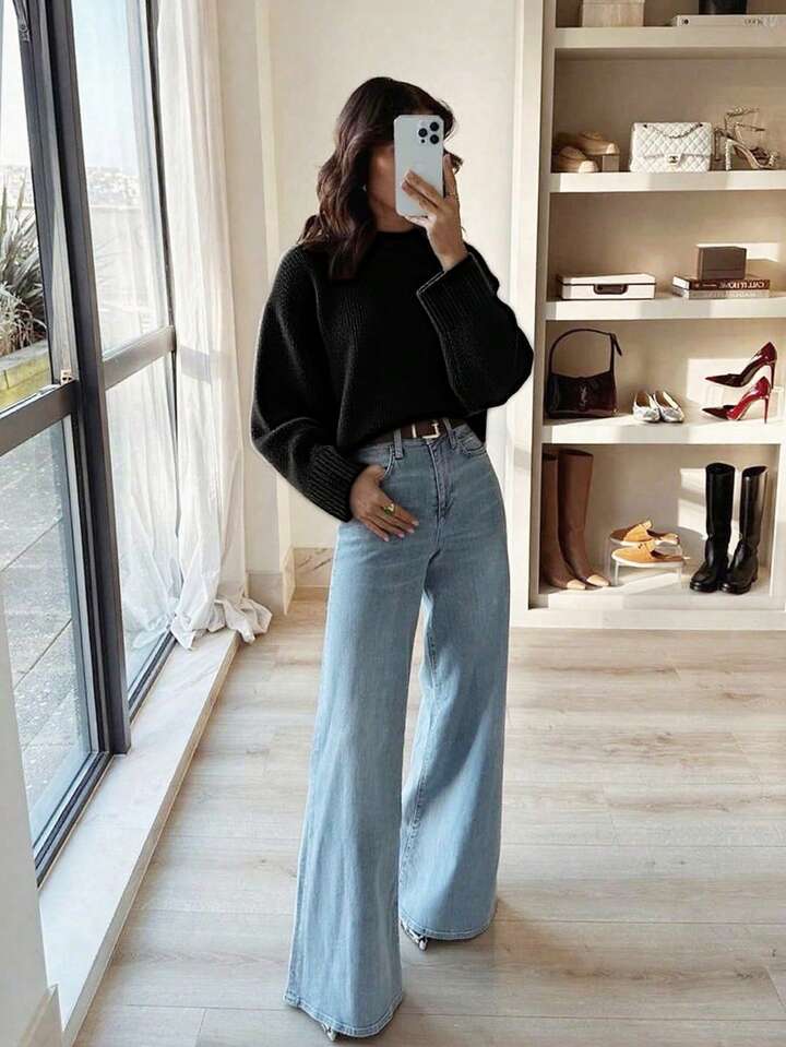 Korean-style Soft And Cozy Autumn Winter New-arrival Relaxed-fit Womens Knit Sweater by DERILUJA LLC