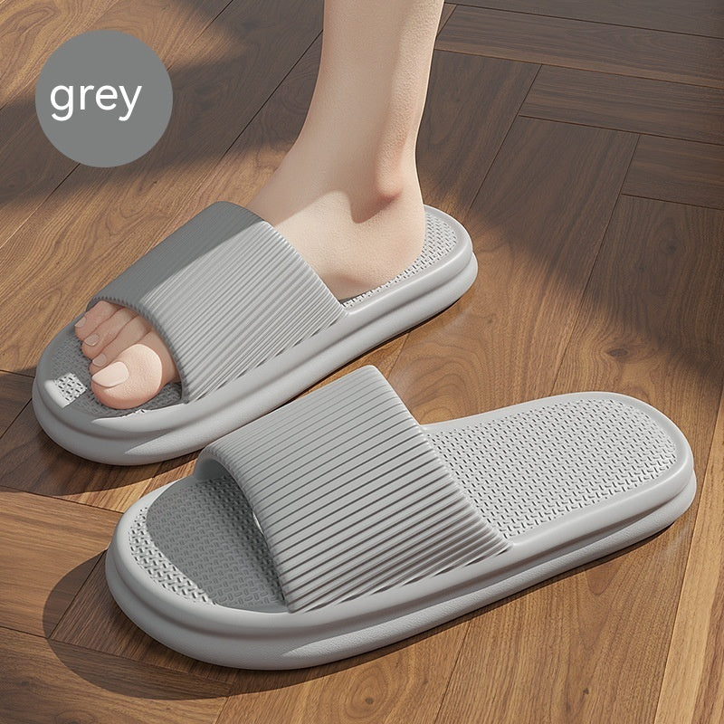 Striped Design Home Slippers For Women Men Soft Anti-slip Floor Bathroom Slippers Solid House Shoes by My Store