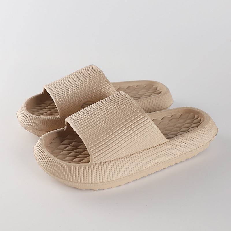 Summer EVA Slippers Solid Color Rhombus Stripe Anti-slip Slippers New Women's Home Shoes by My Store