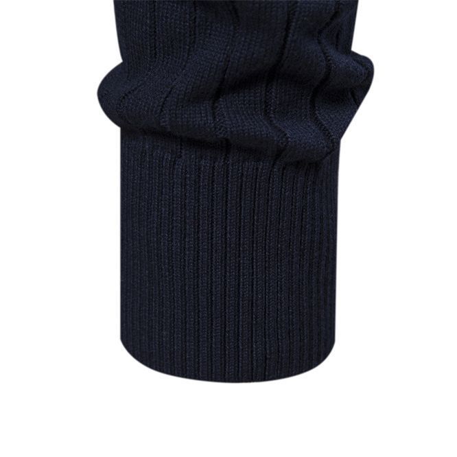 Men's Stand Collar Sweater Fashion Half-zipper Solid Color Striped Knit Sweater High Quality Slim Fit Top Clothing by My Store