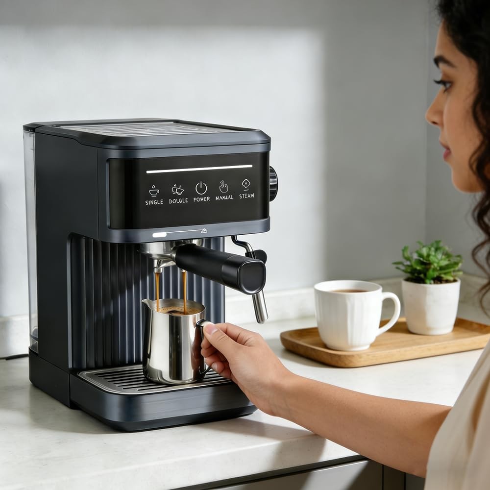 Electrical Coffee Maker Smart Coffee Machine Milk Frother Espresso Cappuccino by DERILUJA LLC