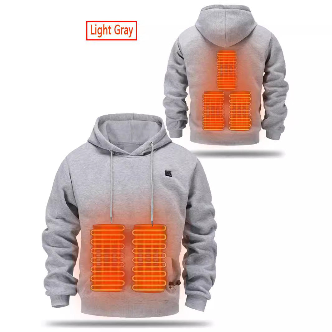 Men's USB Heating Brushed Hoody Warm by Badon Shop LLC
