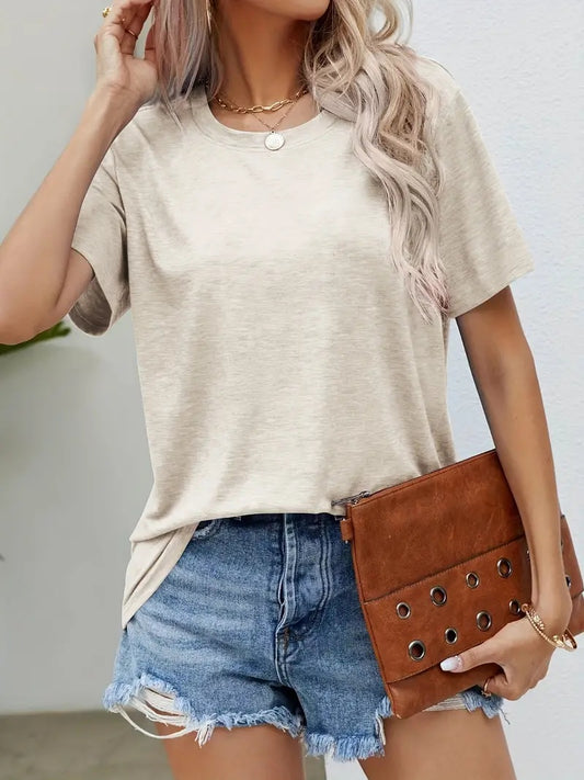 Women's Solid Color T-shirt by DERILUJA LLC