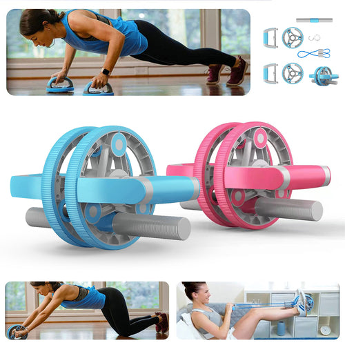 Multifunctional Abdominal Wheel Pull Strap Gym Fitness Training Set by DERILUJA LLC