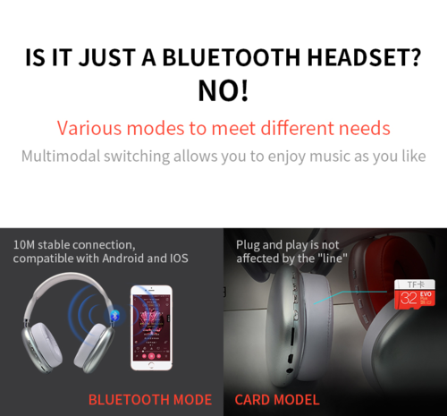2021 New Wireless Headset HIFI Stereo Bluetooth Headphones by DERILUJA LLC