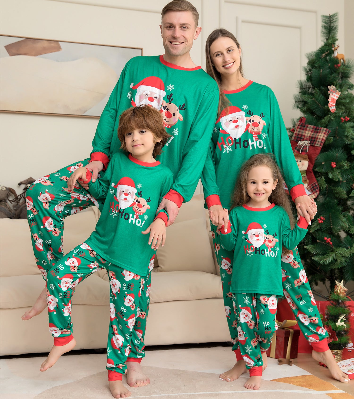 Christmas Pajamas For Family Matching Family Christmas PJs Sets Santa Claus Printed Top Sleepwear by My Store