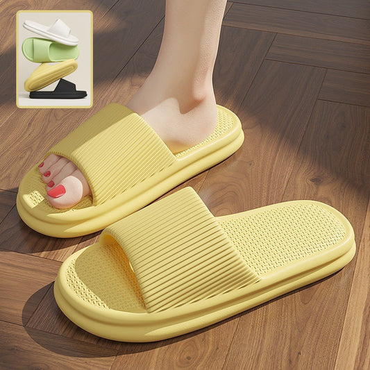 Striped Design Home Slippers For Women Men Soft Anti-slip Floor Bathroom Slippers Solid House Shoes by My Store