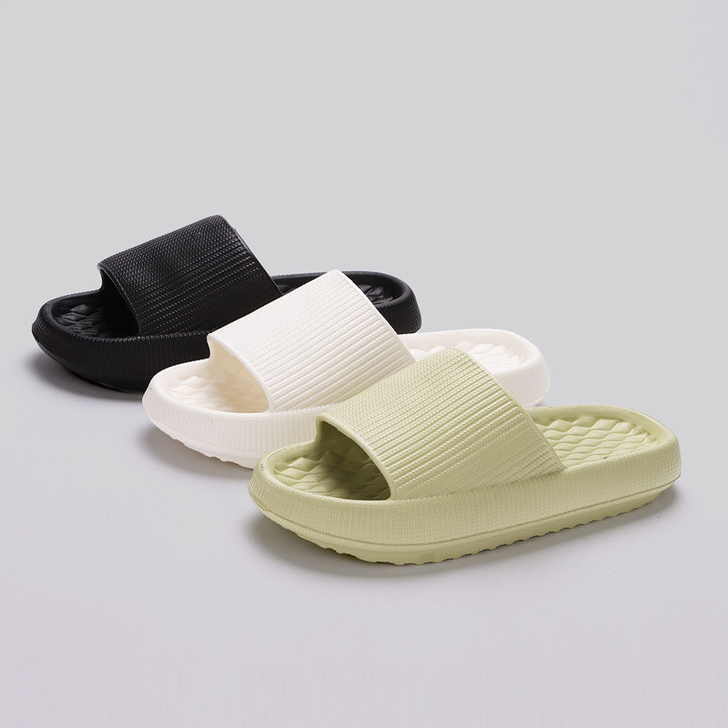 Summer EVA Slippers Solid Color Rhombus Stripe Anti-slip Slippers New Women's Home Shoes by My Store