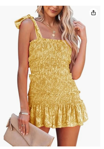 European And American Fold Ruffled Tied Dress by DERILUJA LLC