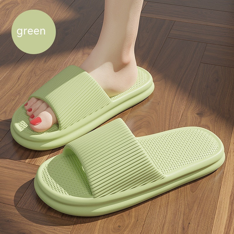Striped Design Home Slippers For Women Men Soft Anti-slip Floor Bathroom Slippers Solid House Shoes by My Store