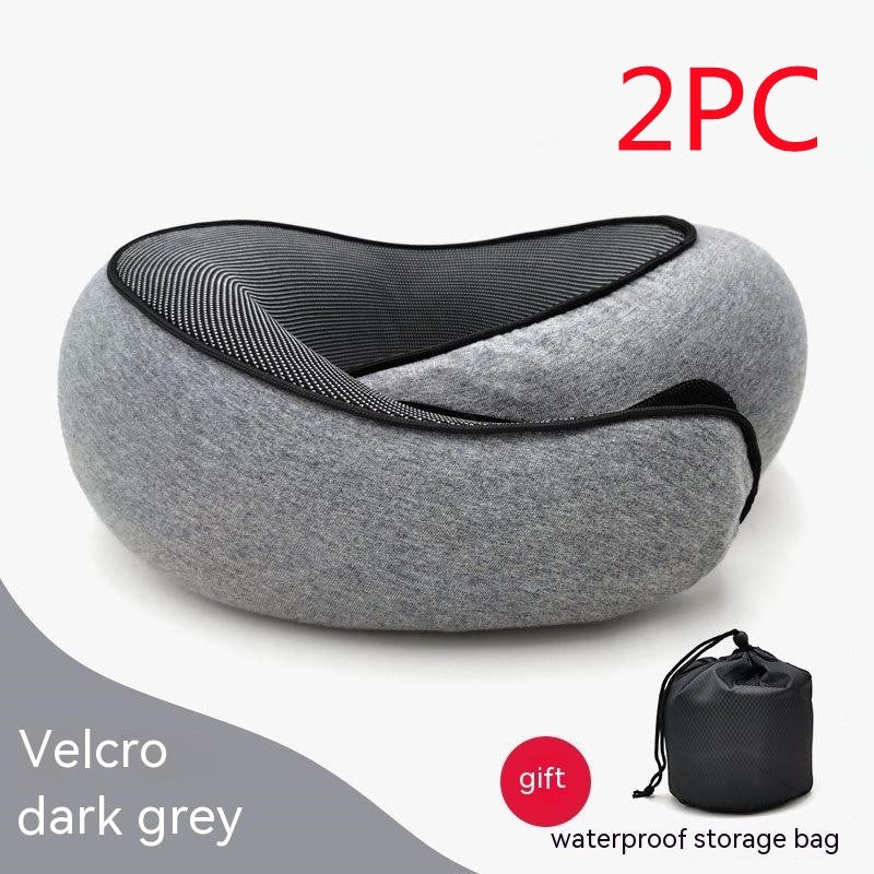 Travel Neck Pillow Non-Deformed Airplane Pillow Travel Neck Cushion Durable U-Shaped Travel Memory Cotton Nap Neck Pillow by DERILUJA LLC