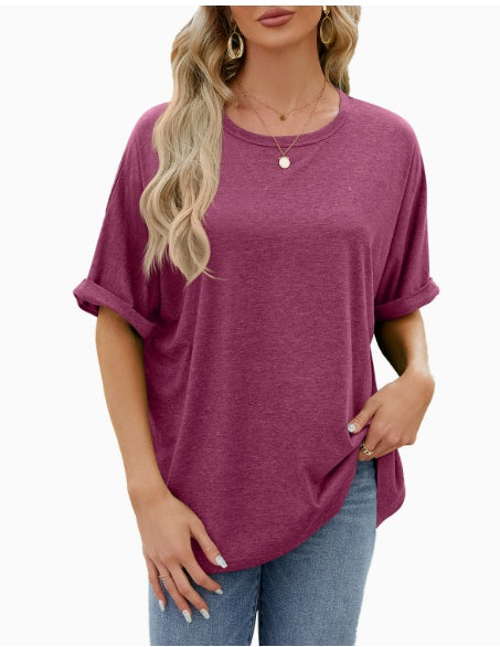 Women's Solid Color T-shirt by DERILUJA LLC