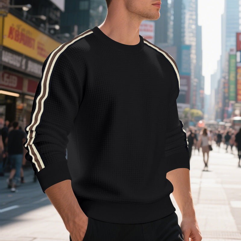 Casual Men's Loose Round Neck Sweater Thin by DERILUJA LLC