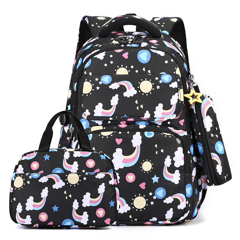 Back-protecting Large-capacity Three-piece Student School Bag Set by DERILUJA LLC