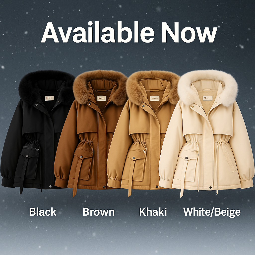 New Women's Cotton-Padded Plush Warm Coat 2024 Autumn Winter Parkas Coat Women's Long Sleeve Zipper Hooded Drawstring Parkas by My Store