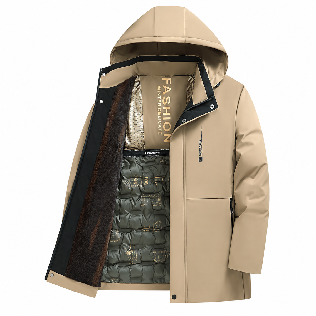 Men’s Fleece-Lined Padded Winter Coat – Warm Layer, XL–5XL by My Store