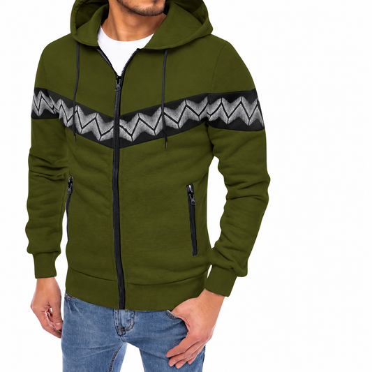 Men’s Hooded Zip-Up Cardigan – Casual Sportswear by DERILUJA LLC