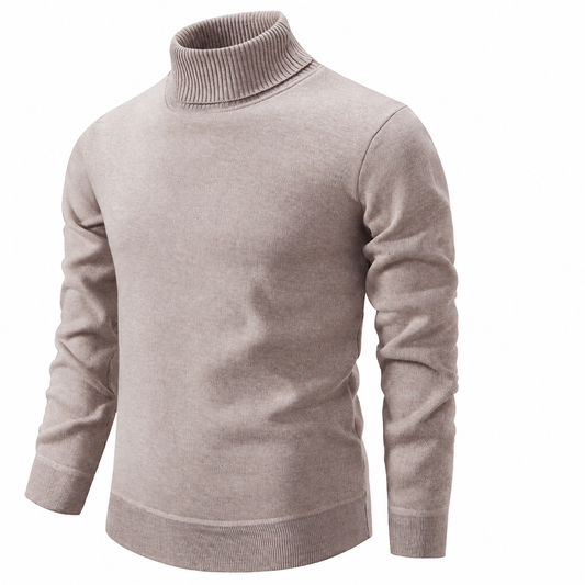 Men’s Fleece-Lined Turtleneck Sweater by DERILUJA LLC