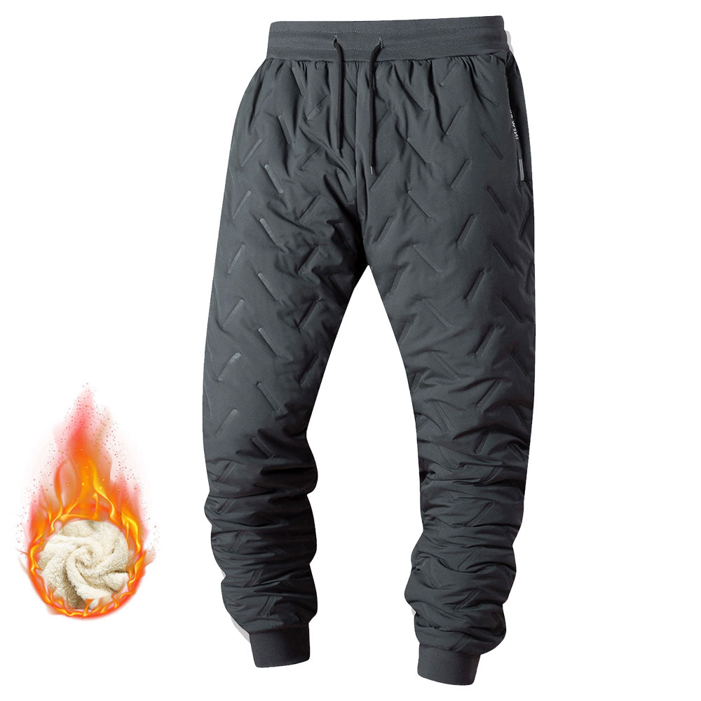 2PCS Ultra Warm Winter Pants – Black & Gray Plush Fleece Thermal Set