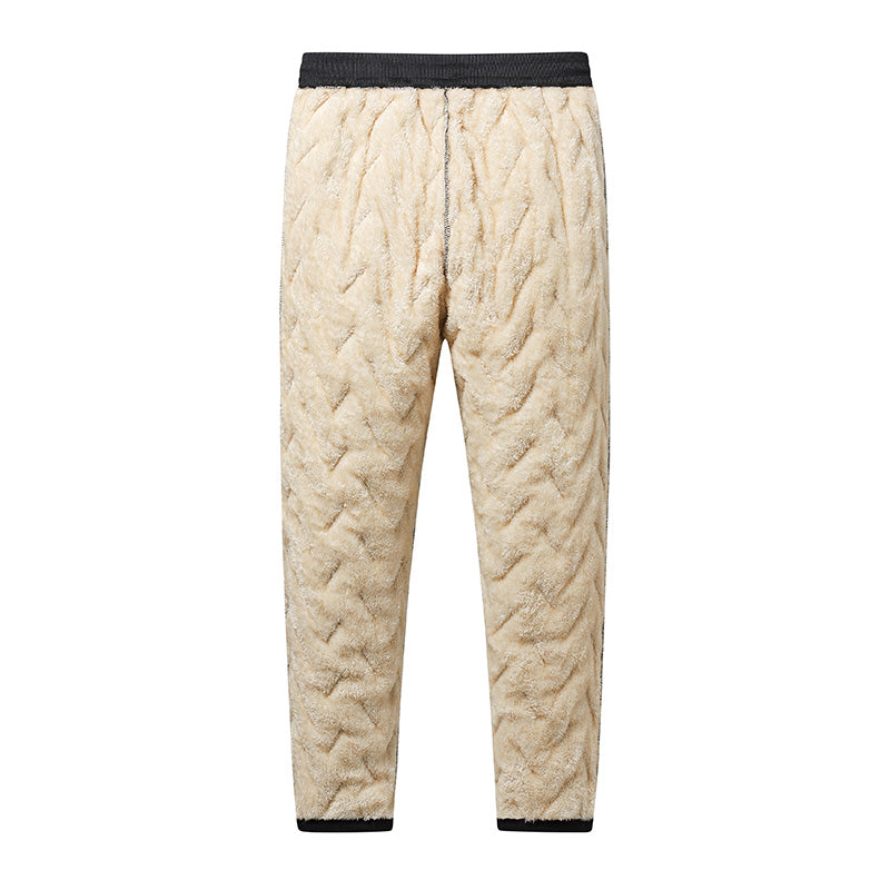 2PCS Ultra Warm Winter Pants – Black & Gray Plush Fleece Thermal Set by DERILUJA LLC