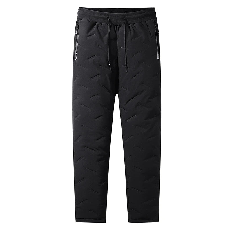 2PCS Ultra Warm Winter Pants – Black & Gray Plush Fleece Thermal Set by DERILUJA LLC
